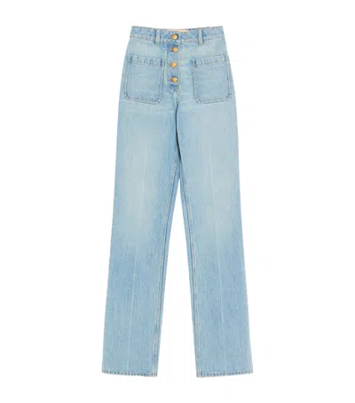Valentino Straight Leg Jeans In Blue
