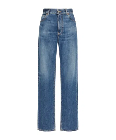 VALENTINO VALENTINO LOGO PATCH STRAIGHT LEG JEANS