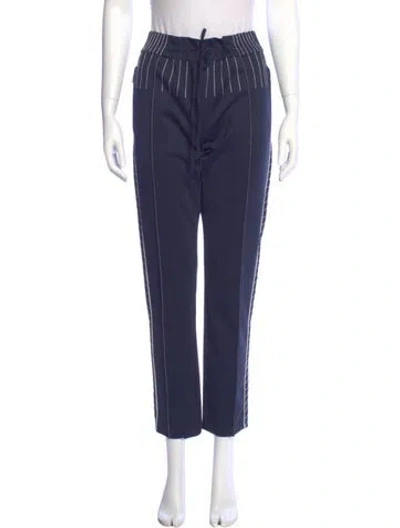 Pre-owned Valentino Straight Leg Pants In Blue