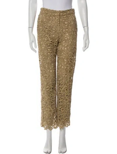 Pre-owned Valentino Straight Leg Pants In Brown