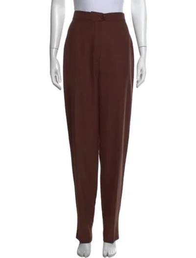 Pre-owned Valentino Straight Leg Pants In Brown
