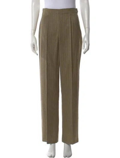 Pre-owned Valentino Straight Leg Pants In Green