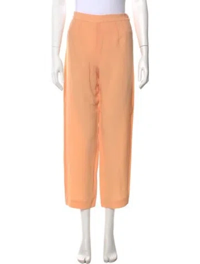 Pre-owned Valentino Straight Leg Pants In Orange