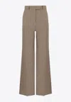 Valentino Straight-leg Tailored Pants In Brown