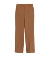Valentino Pleated Cuffed Nylon Trousers With Side And Back Pockets In Brown