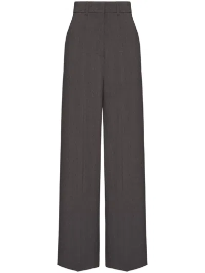 Valentino Straight-leg Trousers In Grey