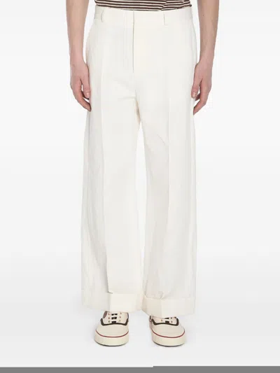 Valentino Straight-leg Trousers In White