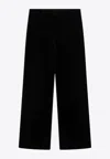 Valentino Straight-leg Velvet Pants In Black