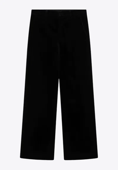 VALENTINO STRAIGHT-LEG VELVET PANTS