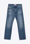 Valentino Blue Washed-effect Denim Jeans In Blue