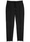 Valentino Regular Fit Black Jogging Pants In Wool-mohair Blend In Black