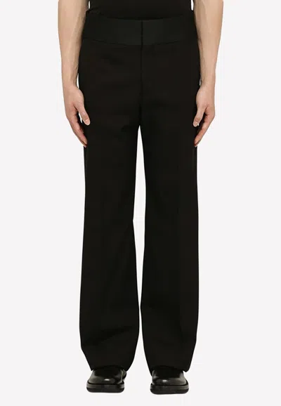 Valentino Straight-leg Wool Pants In Black