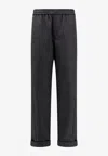 Valentino Men Virgin Wool Trouser With Fold At The Bottom In Gray