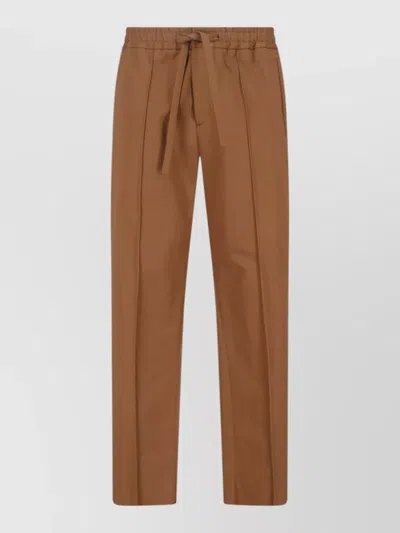 Valentino Straight-leg Trousers In Brown