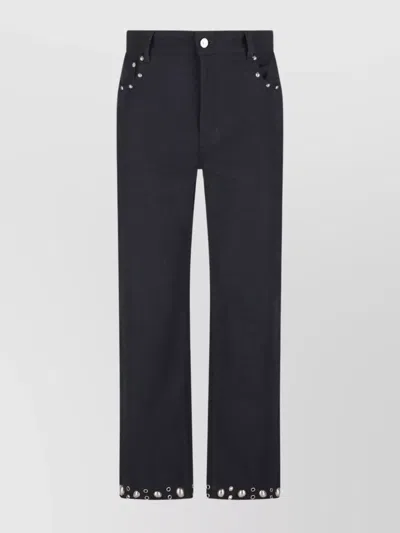 VALENTINO STRAIGHT TROUSERS WITH BELT LOOPS AND STUDS