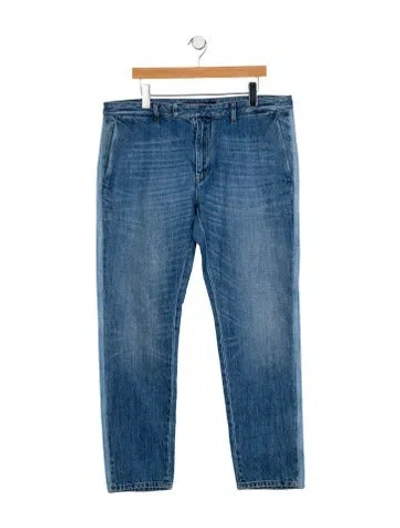 Pre-owned Valentino Straight-leg Jeans In Blue