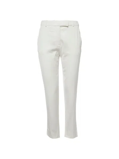 Pre-owned Valentino Straight-leg Trousers In White