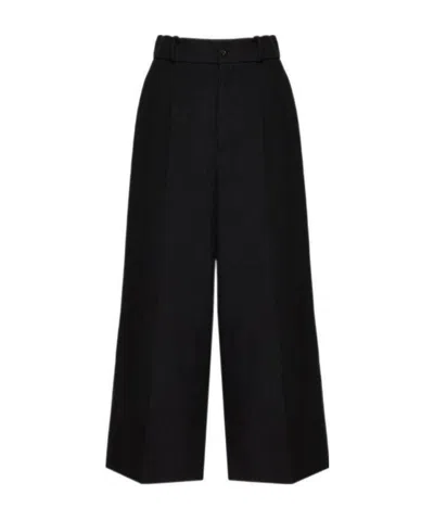Valentino Straight-leg Wool Trousers In Black