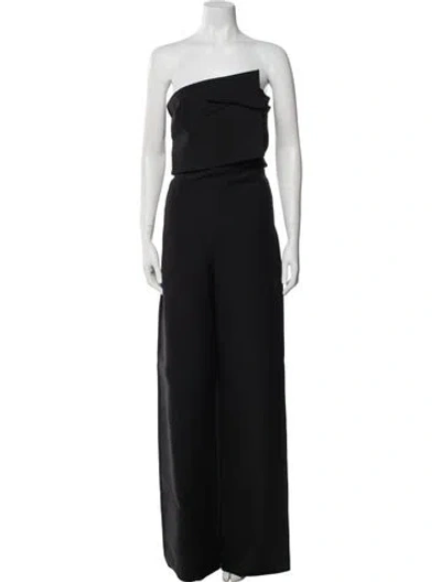 Pre-owned Valentino Strapless Jumpsuit In Black