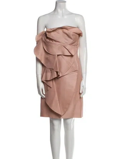 Pre-owned Valentino Strapless Mini Dress In Pink