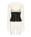 Valentino Plusdepois Print Chiffon Top With Handmade Draping And Bow Detail In White