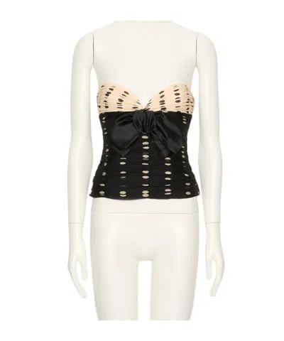 VALENTINO VALENTINO BOW DETAILED STRAPLESS TOP
