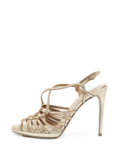 Pre-owned Valentino Garavani Strappy Ankle-strap Sandals In Gold