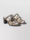 Valentino Garavani Strappy Block Heel Open Toe Sandals In Black
