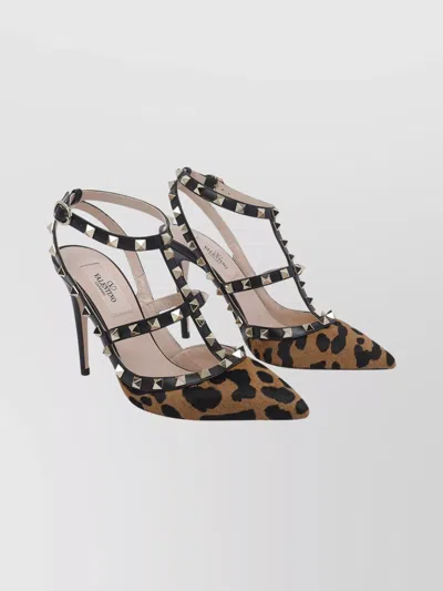 Valentino Garavani Strappy Pointed Toe Pumps With Studded Design