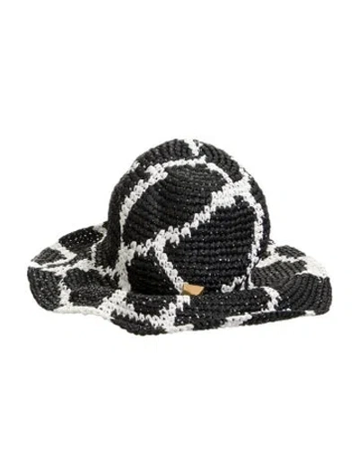 Pre-owned Valentino Garavani Straw Fedora Hat In Multi