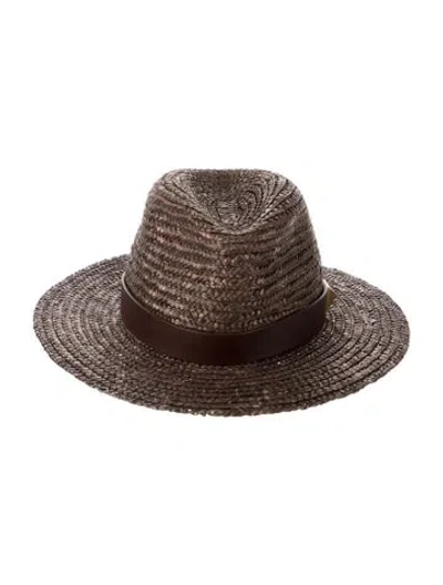 Pre-owned Valentino Garavani Straw Panama Hat In Brown