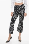 VALENTINO STRETCH FABRIC CROPPED FIT PANTS WITH CHAIN MOTIF