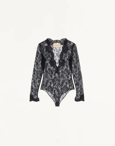 Valentino Stretch Lace Bodysuit Woman Black S