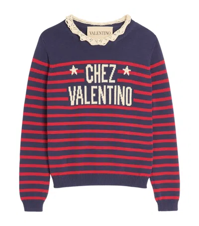 VALENTINO STRIPE CHEZ VALENTINO SWEATER