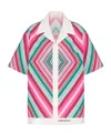 Valentino Stripe-print Cotton Shirt In Pink
