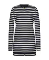 Valentino Stripe Print Jumpsuit In Black