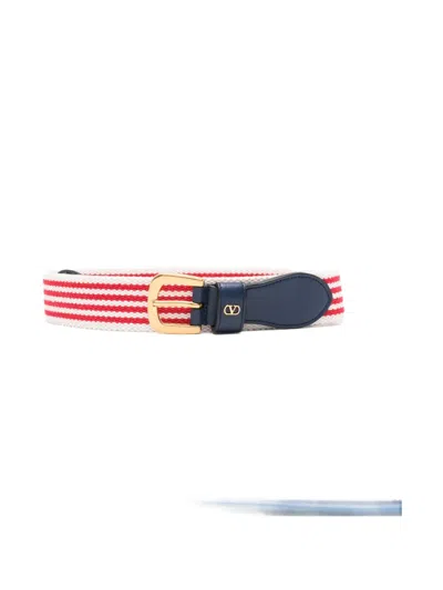 Valentino Garavani Striped Belt In Multi