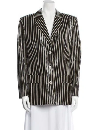 Pre-owned Valentino Striped Blazer In Black
