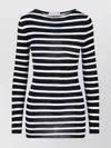 Valentino Striped Intarsia-knit Jumper In Blue