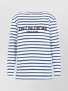Valentino Long Sleeve Cotton T-shirt With Striped Pattern