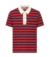 Valentino Garavani Striped Polo Shirt In Rossoindaco