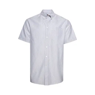 Pre-owned Valentino Striped Button-up Shirt 'white/blue' | Multi-color | Men's Size 40
