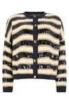 Valentino Striped Cardigan In Multi