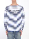 Valentino Garavani Man T-shirt Navy Size L Cotton In White