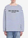 Valentino Chez Logo Long-sleeved Stripe T-shirt In White