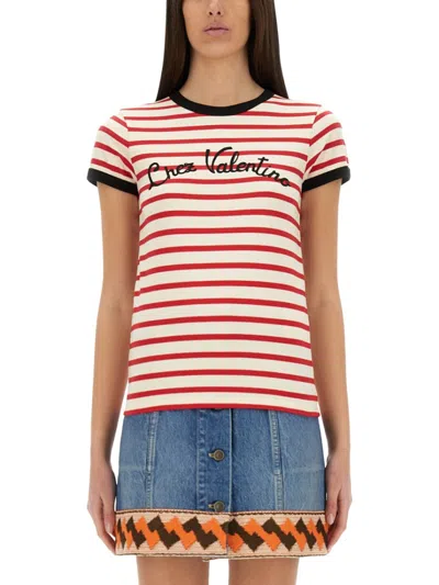 VALENTINO VALENTINO STRIPED COTTON JERSEY T-SHIRT