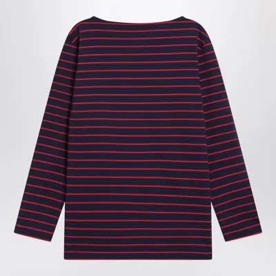 Valentino Striped Cotton Jersey Tshirt In Blue
