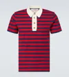Valentino Garavani Striped Polo Shirt In Red