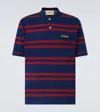 Valentino Striped Polo Shirt Regular Collar In Blue