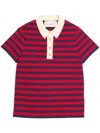 Valentino Garavani Striped Polo Shirt In Red
